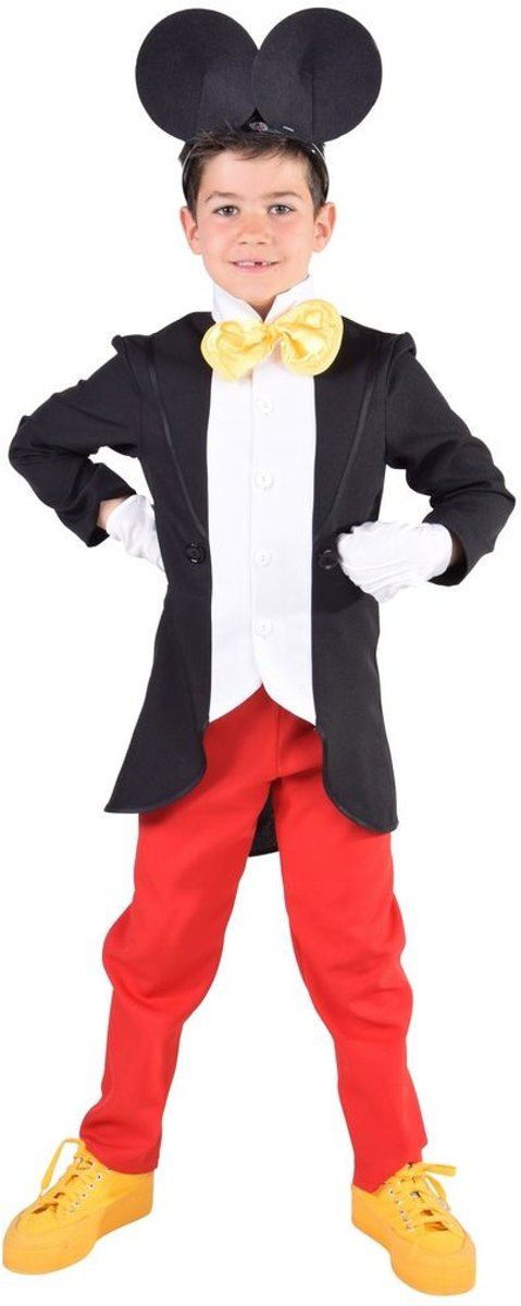Mickey & Minnie Mouse Kostuum | Piekfijn Machtige Muis Mickey | Jongen | Maat 116 | Carnaval kostuum | Verkleedkleding